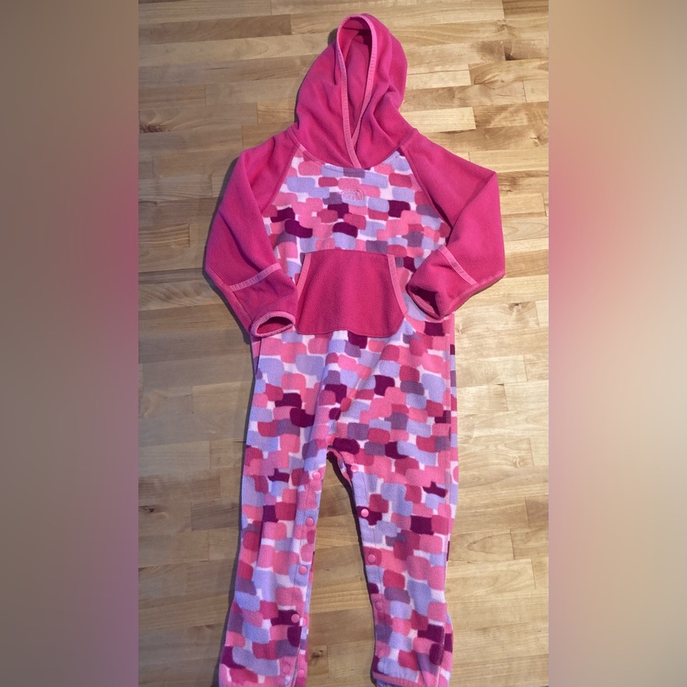 The North Face Pink Fleece Toddler Onesie Suit